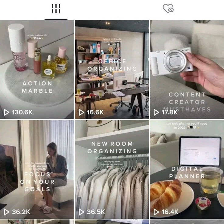 a screenshot of instagram grid